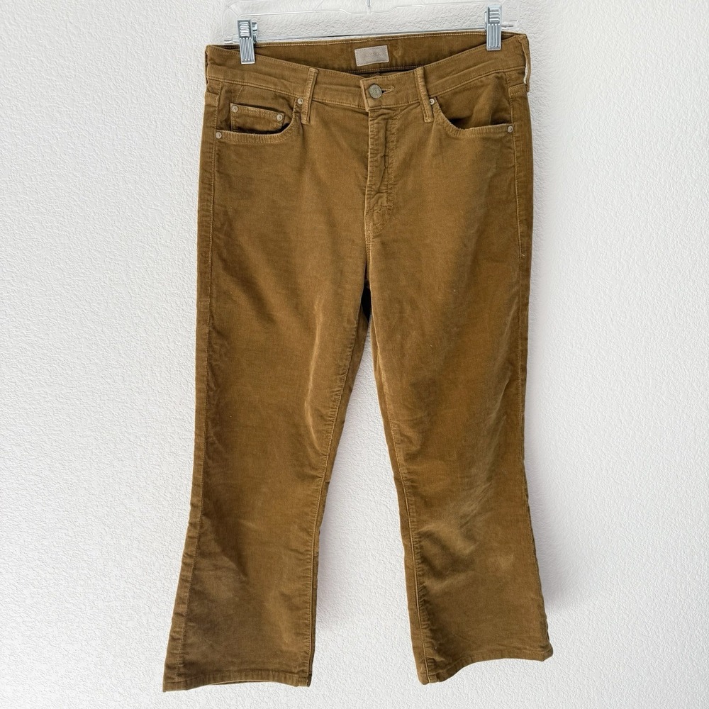 Mother Denim Outsider Crop Hopscotch Okra Pants 29 Corduroy Cord